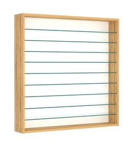 Витрина настенная №4-5Г открытая с девятью прозрачными полками, Дуб Золотистый