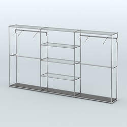 Торговая система ХРОМ без ДСП 3600 мм с прозрачными полками и поручнями №10, Черный