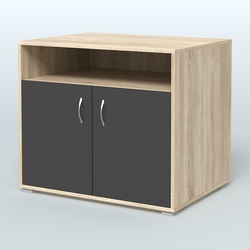 Тумба под оргтехнику Стандарт, Дуб Сонома + Черный