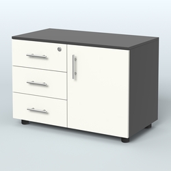 Тумба для оргтехники Види Вуд, цвет мокко + вяз, Черный + Белый