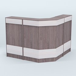 Ресепшен Г-образный серии ПРАЙМ №4Б, Ясень Анкор темный + Ясень Анкор светлый