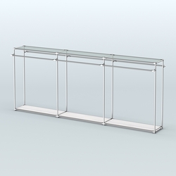 Островная торговая система ХРОМ 3600 мм с поручнями №1, Ясень Анкор светлый