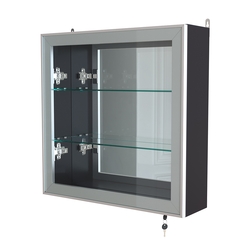 Витрина настенная №1-2А с зеркалом серии Collecto, Антрацит