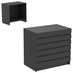 Торговый прилавок прямоугольный с фасадными панелями №1Э, Черный