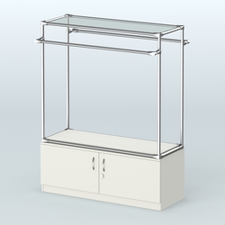 Островная торговая система ХРОМ 1200 мм с тумбами №4, Белый