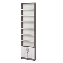 Стеллаж из ДСП с 6-ю полками 100x600 мм серии LEVEL-6 №1 (З/C - ДВП), Ясень Анкор темный + Ясень Анкор светлый