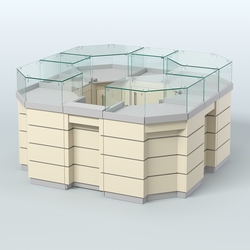 Торговый островок GOLD №2 восьмиугольный (4,04 кв.м), Серый + Крем Вайс