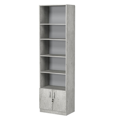 Стеллаж из ДСП с 4-мя полками 350x600 мм серии LEVEL-4 №6 (З/C - ДВП), Метрополитан Грей