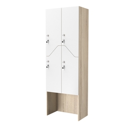 Шкаф для раздевалок СТАНДАРТ-Элегия №3-2Б, Дуб Сонома + Белый