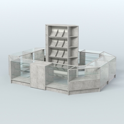 Торговый Островок "Эконом" №14 (13, 3 кв.м), Метрополитан Грей + Белый