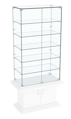 Витрина широкая прозрачная с 5-ю полками КОЛОСС №505, Белый