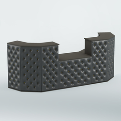 Ресепшен со столом БАРОН №7 (карета золото), Черный + Экокожа черная