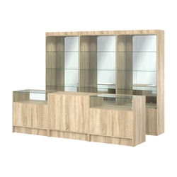 Комплект витрин ЭК-03 и прилавков ЭК-2, Дуб сонома