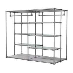 Хромированное вешало ПЛАТФОРМА №1-4 с зеркальными полками 4мм, Серый