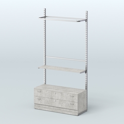 Система ЭЛЕГАНТ №5 без ДСП с тумбой T12 (1200 мм), Метрополитан Грей