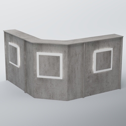 Ресепшен Г-образный КВАДРАТ №3, Бетон Чикаго светло-серый F186 ST9