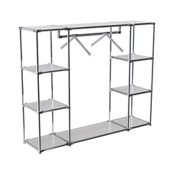 Хромированный стенд-вешало TD-47 №1-3 Хром с полками ДСП 16мм, Ясень Анкор светлый - U31104