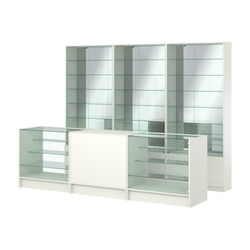 Комплект витрин с регулировочными полками NE-6 №12-2 и прилавков ЭК-4, Белый