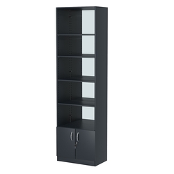 Стеллаж из ДСП с 4-мя полками 350x600 мм серии LEVEL-4 №6-2 (З/C - ЗЕРКАЛО), Антрацит