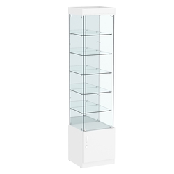 Витрина ИСТРА №504 стаканчик (задняя стенка - зеркало), Белый