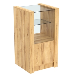 Прилавок из ДСП Модерн №3-600 небольшой с прозрачной полкой, Дуб Золотистый