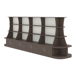 Островной низкий стеллаж ГАРАНТ №5, Дуб Венге + Белый