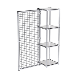 Хромированное вешало ЯЧЕЙКА №1-3 с полками ДСП 16мм, Ясень Анкор светлый