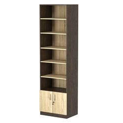 Стеллаж из ДСП с 5-ю полками 400x600 мм серии LEVEL-5 №7 (З/C - ДВП), Дуб Венге + Дуб Сонома