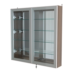 Витрина настенная №4-2А зеркальная серии Collecto, Орех