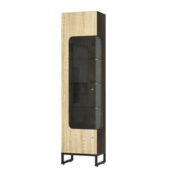 Витрина Монти №3-С правая, Дуб Венге + Дуб Сонома