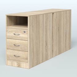 Тумба приставная/опорная двойная, Дуб Сонома