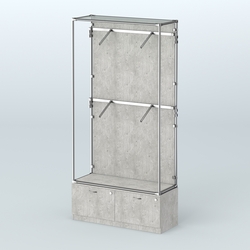 Торговая система ХРОМ (задняя стенка - ДСП) 1200 мм №3-3 с тумбой Т-15 и поручнями, Метрополитан Грей