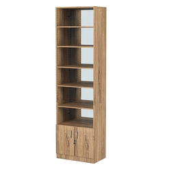 Стеллаж из ДСП с 5-ю полками 350x600 мм серии LEVEL-5 №6-2 (З/C - ЗЕРКАЛО), Дуб Канзас коричневый