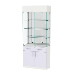 Витрина ювелирная "Диаманд" №15, ЛДСП белый + МДФ сирень