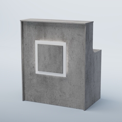 Ресепшен прямоугольный КВАДРАТ №1, Бетон Чикаго светло-серый F186 ST9