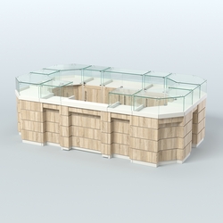 Торговый островок GOLD №4 (6,75 кв.м), Белый + Дуб Сонома