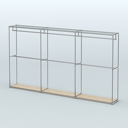 Торговая система ХРОМ без ДСП 3600 мм с поручнями №1, Дуб Сонома