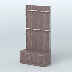 Система ЭЛЕГАНТ №3 с ДСП и тумбой T14 (1200 мм), Ясень Анкор темный