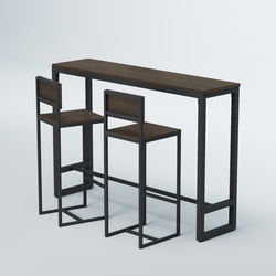 Комплект барный стол "Кофе-брейк" №10 и стулья, Дуб Венге