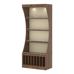 Стеллаж Гарант №1-3-900-О с ограничителями , Орех + Крем Вайс