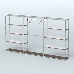 Торговая система ХРОМ без ДСП 3600 мм с зеркальными полками и поручнями №9, Дуб Венге