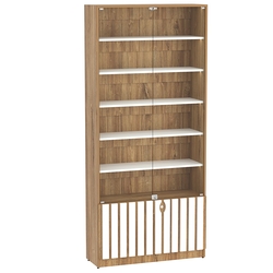 Витрина серии "Смок" №1-900, Дуб Канзас коричневый + Белый