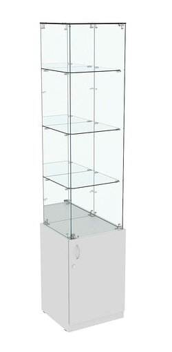 Высокая витрина ИСТРА №708 (задняя стенка - зеркало), Серый