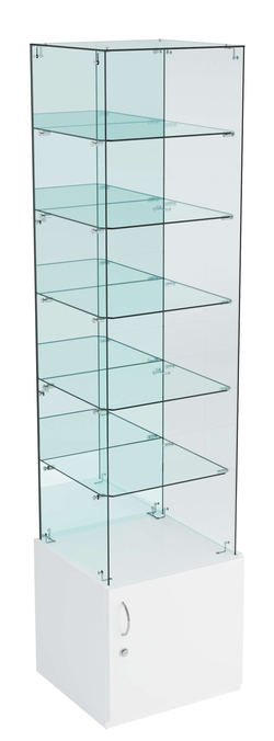 Витрина ИСТРА №608 стаканчик (З, С - зеркало), без дверей, Белый