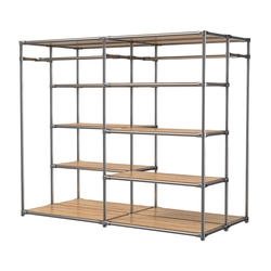 Хромированное вешало ПЛАТФОРМА №2-3 с полками ДСП 16мм, Дуб Золотистый