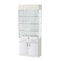 Витрина ювелирная "Диаманд" №13, ЛДСП белый + МДФ белый