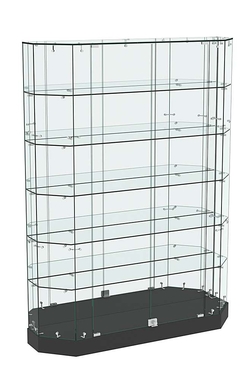 Торговая стеклянная витрина Хит Продаж со скошенным фасадом низкая №441, Черный