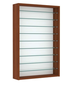 Витрина настенная №2-5Г открытая с девятью полками, Орех