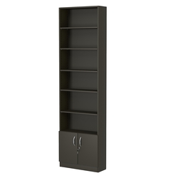 Стеллаж из ДСП с 5-ю полками 200x600 мм серии LEVEL-5 №3 (З/C - ДВП), Черный