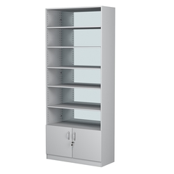 Стеллаж из ДСП с 5-ю полками 400x900 мм серии LEVEL-5 №14-2 (З/C - ЗЕРКАЛО), Серый